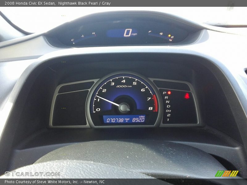 Nighthawk Black Pearl / Gray 2008 Honda Civic EX Sedan