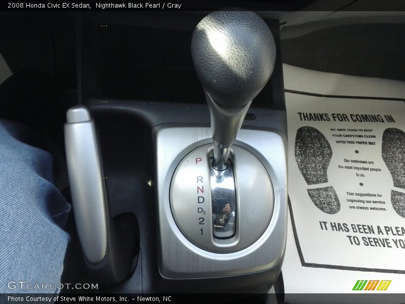 Nighthawk Black Pearl / Gray 2008 Honda Civic EX Sedan