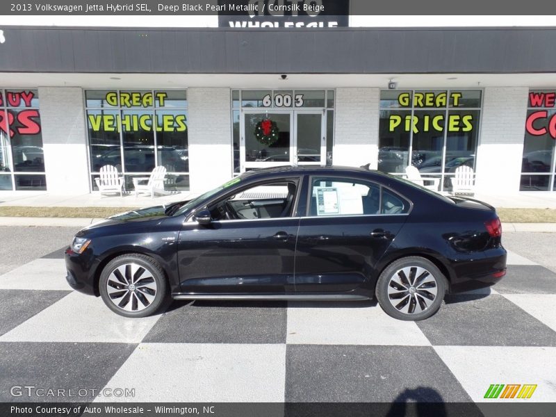 Deep Black Pearl Metallic / Cornsilk Beige 2013 Volkswagen Jetta Hybrid SEL