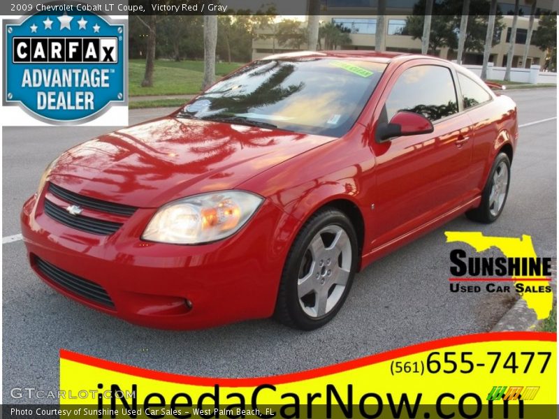 Victory Red / Gray 2009 Chevrolet Cobalt LT Coupe