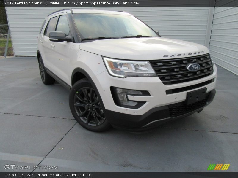 White Platinum / Sport Appearance Dark Earth Gray 2017 Ford Explorer XLT