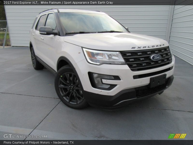 White Platinum / Sport Appearance Dark Earth Gray 2017 Ford Explorer XLT