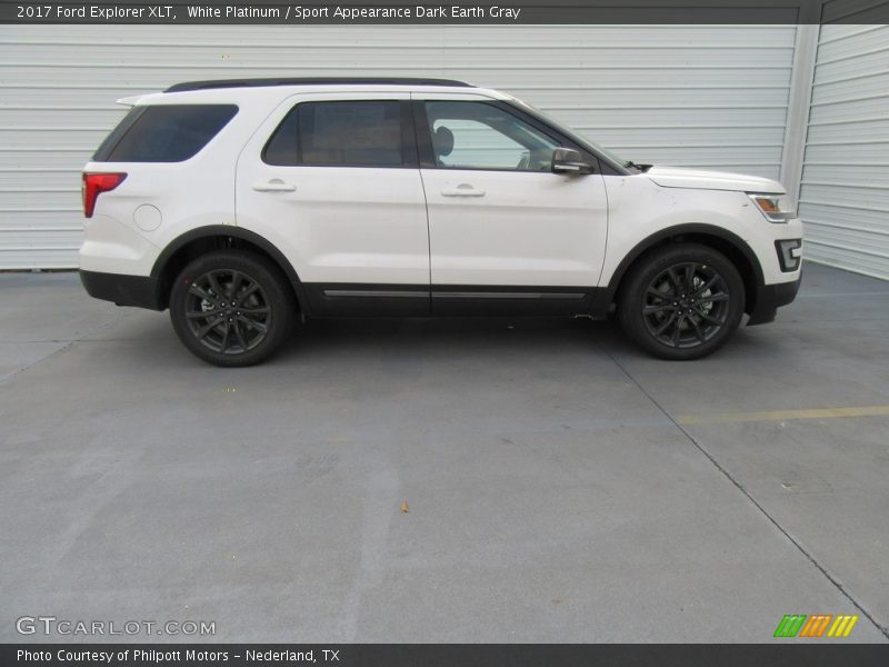 White Platinum / Sport Appearance Dark Earth Gray 2017 Ford Explorer XLT