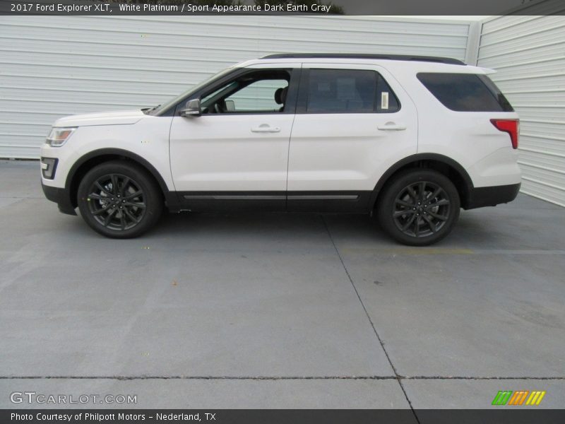 White Platinum / Sport Appearance Dark Earth Gray 2017 Ford Explorer XLT