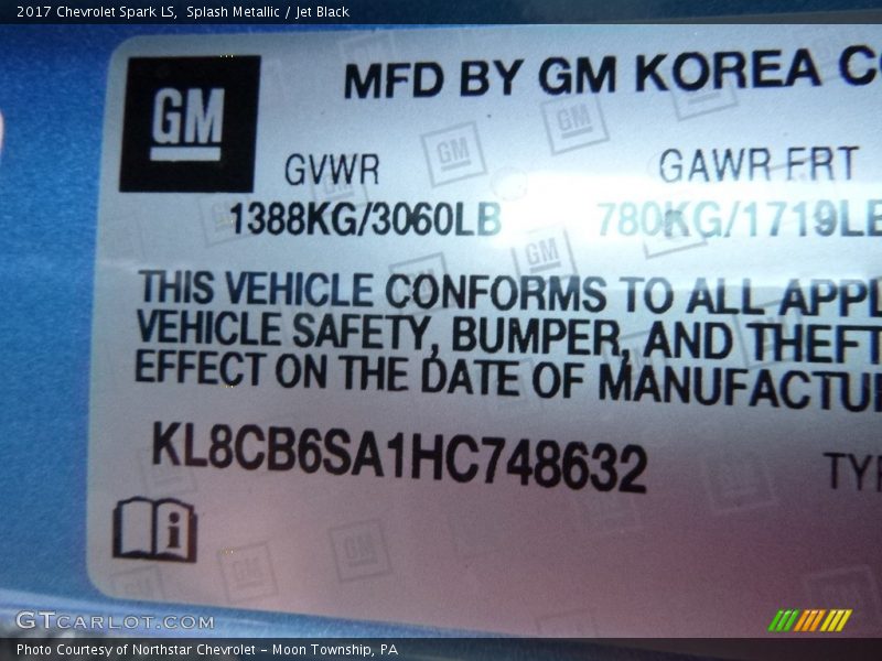 Splash Metallic / Jet Black 2017 Chevrolet Spark LS