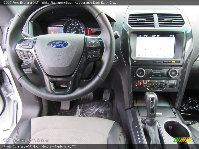 White Platinum / Sport Appearance Dark Earth Gray 2017 Ford Explorer XLT