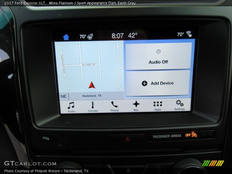 White Platinum / Sport Appearance Dark Earth Gray 2017 Ford Explorer XLT