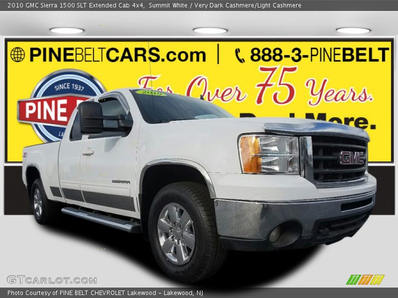 Summit White / Very Dark Cashmere/Light Cashmere 2010 GMC Sierra 1500 SLT Extended Cab 4x4