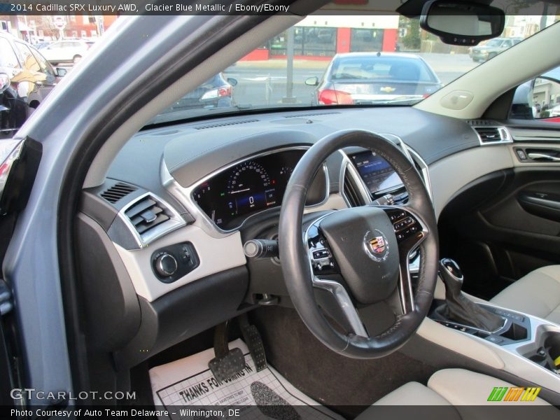 Glacier Blue Metallic / Ebony/Ebony 2014 Cadillac SRX Luxury AWD
