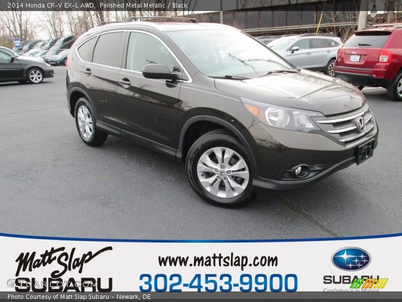 Polished Metal Metallic / Black 2014 Honda CR-V EX-L AWD