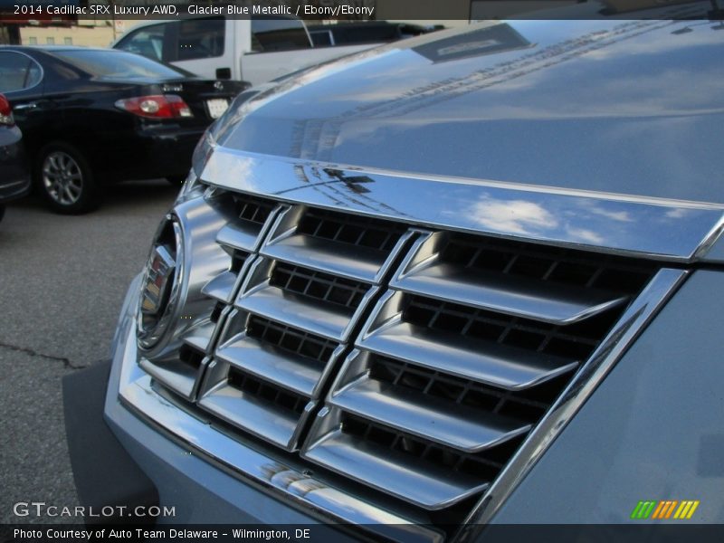 Glacier Blue Metallic / Ebony/Ebony 2014 Cadillac SRX Luxury AWD
