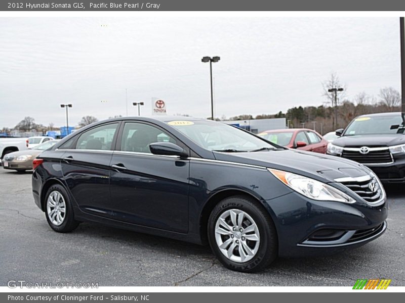Pacific Blue Pearl / Gray 2012 Hyundai Sonata GLS
