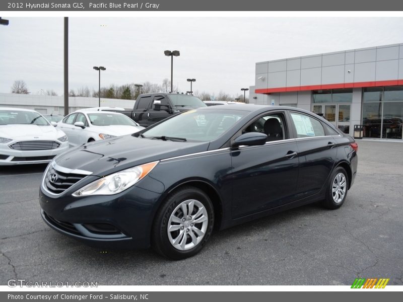 Pacific Blue Pearl / Gray 2012 Hyundai Sonata GLS