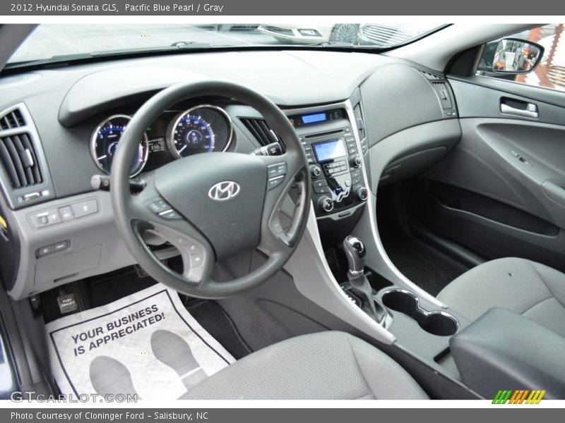 Pacific Blue Pearl / Gray 2012 Hyundai Sonata GLS