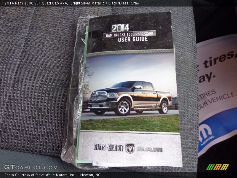 Bright Silver Metallic / Black/Diesel Gray 2014 Ram 1500 SLT Quad Cab 4x4