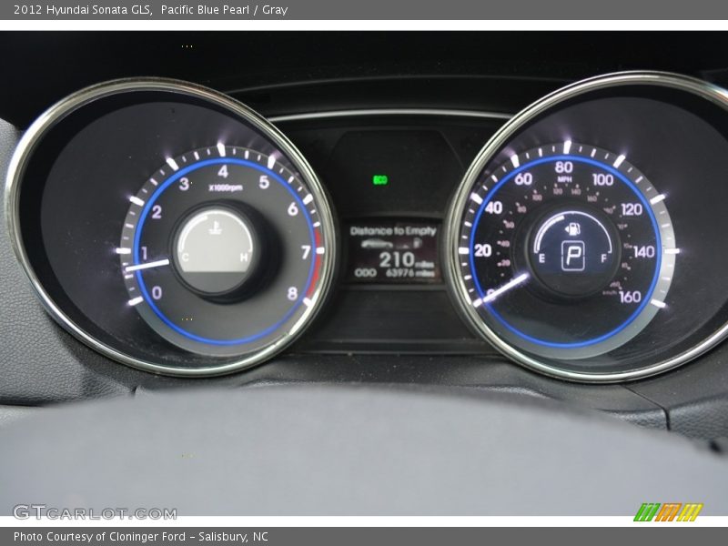Pacific Blue Pearl / Gray 2012 Hyundai Sonata GLS