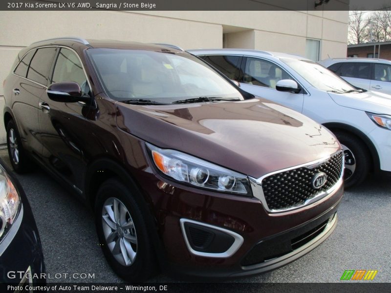 Sangria / Stone Beige 2017 Kia Sorento LX V6 AWD