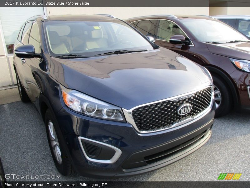 Blaze Blue / Stone Beige 2017 Kia Sorento LX