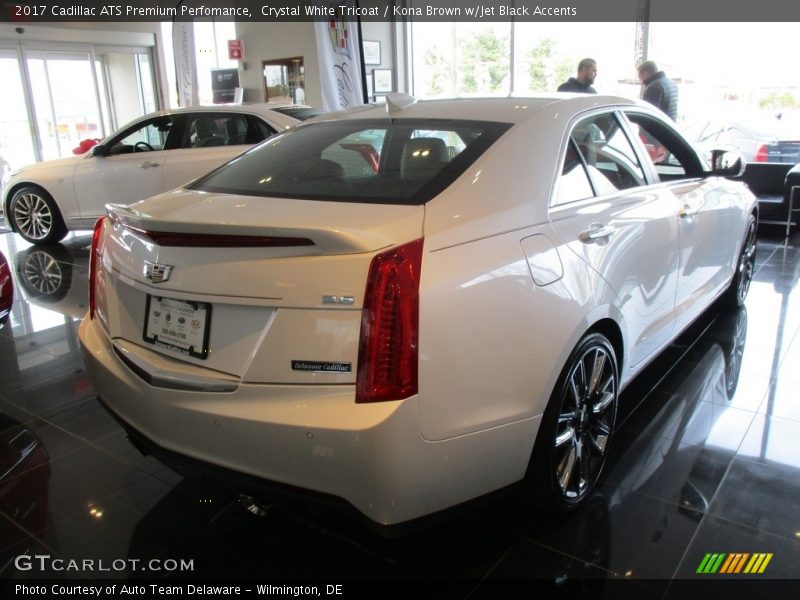 Crystal White Tricoat / Kona Brown w/Jet Black Accents 2017 Cadillac ATS Premium Perfomance