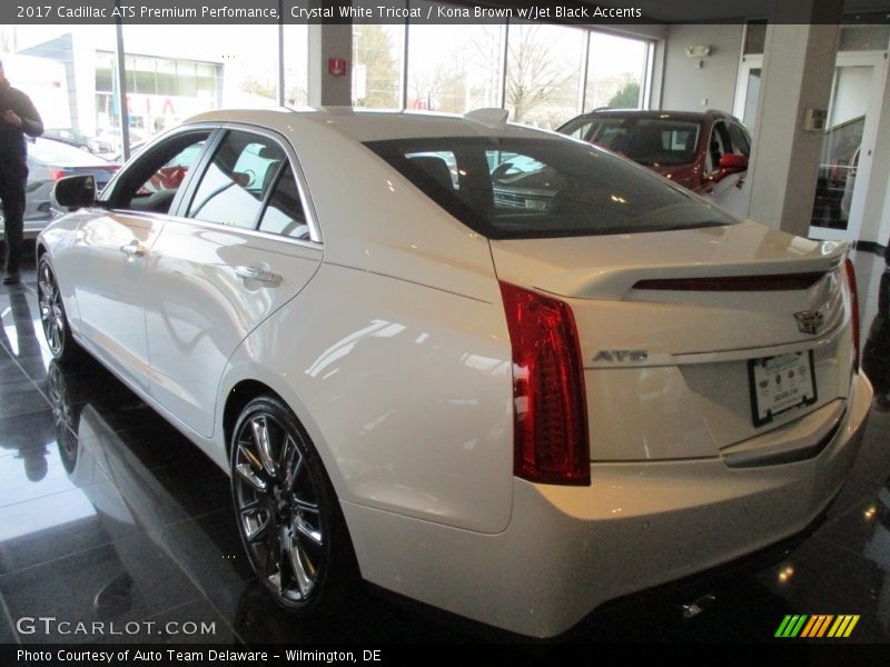 Crystal White Tricoat / Kona Brown w/Jet Black Accents 2017 Cadillac ATS Premium Perfomance