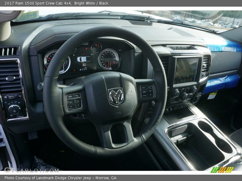 Bright White / Black 2017 Ram 1500 Sport Crew Cab 4x4