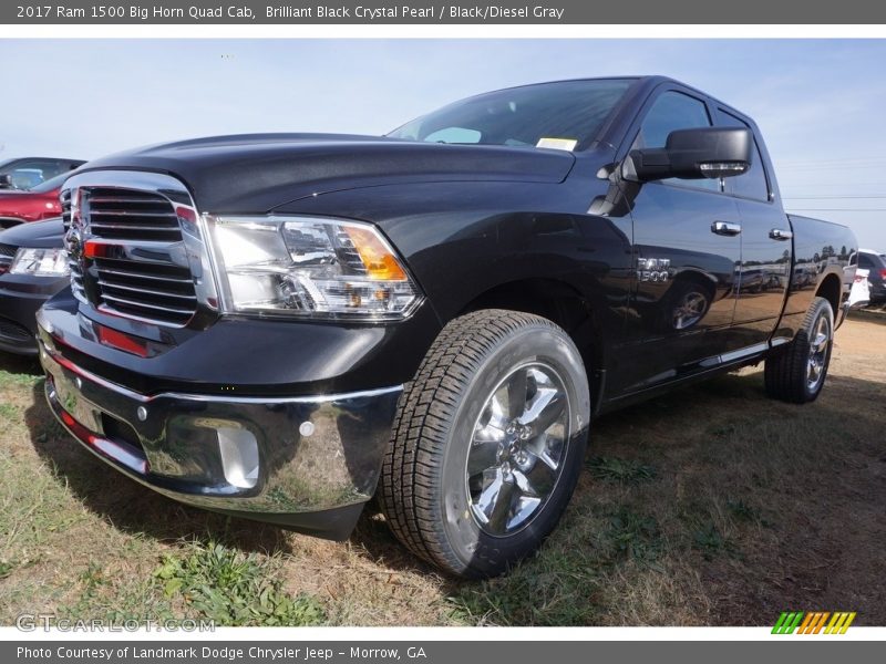 Brilliant Black Crystal Pearl / Black/Diesel Gray 2017 Ram 1500 Big Horn Quad Cab