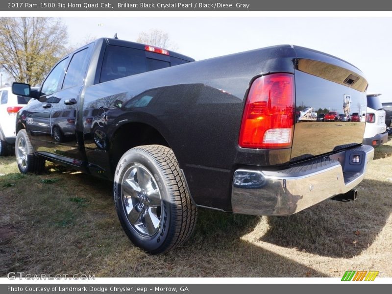 Brilliant Black Crystal Pearl / Black/Diesel Gray 2017 Ram 1500 Big Horn Quad Cab