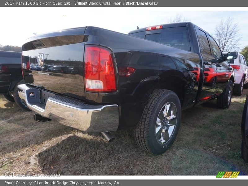 Brilliant Black Crystal Pearl / Black/Diesel Gray 2017 Ram 1500 Big Horn Quad Cab