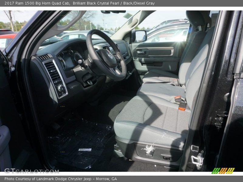 Brilliant Black Crystal Pearl / Black/Diesel Gray 2017 Ram 1500 Big Horn Quad Cab