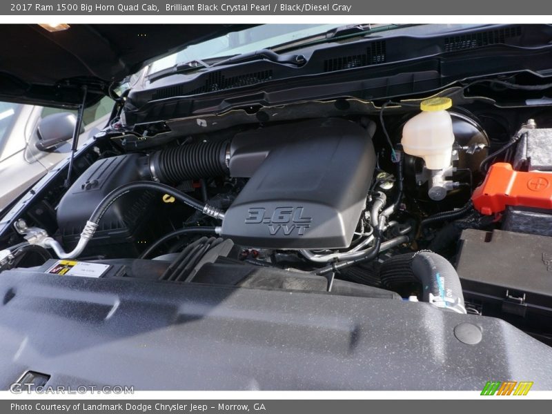 Brilliant Black Crystal Pearl / Black/Diesel Gray 2017 Ram 1500 Big Horn Quad Cab