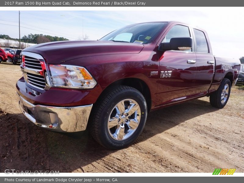 Delmonico Red Pearl / Black/Diesel Gray 2017 Ram 1500 Big Horn Quad Cab