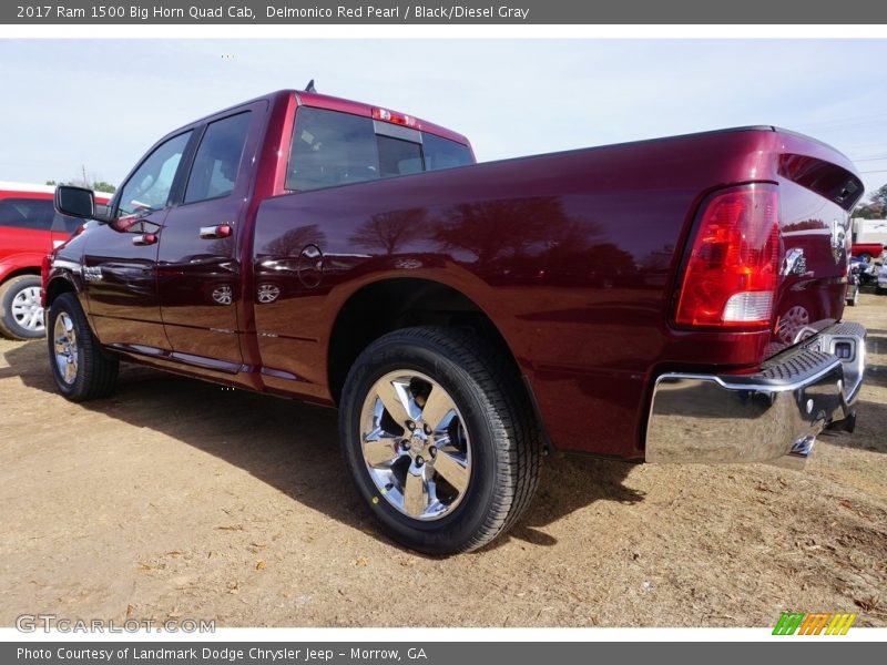 Delmonico Red Pearl / Black/Diesel Gray 2017 Ram 1500 Big Horn Quad Cab