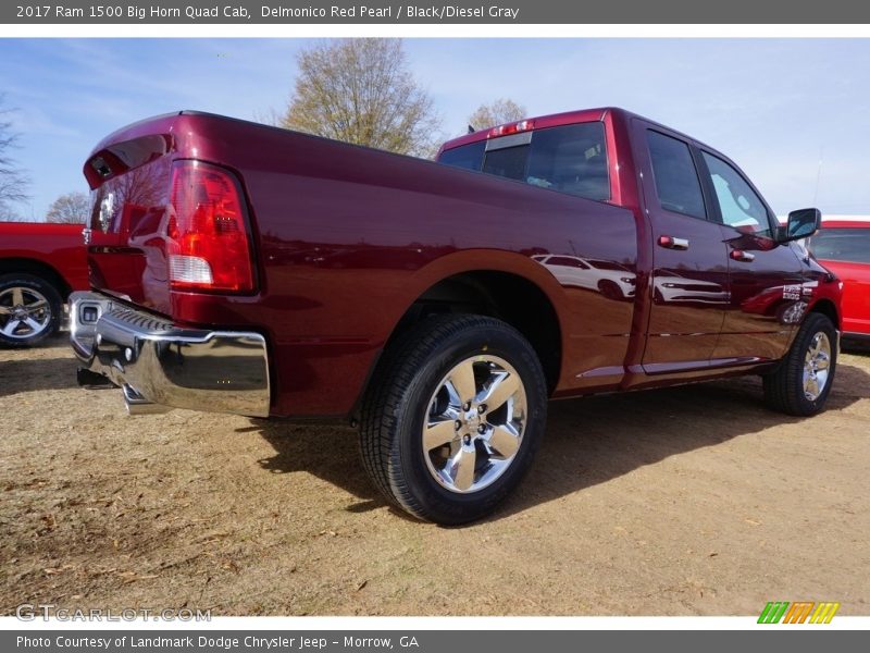 Delmonico Red Pearl / Black/Diesel Gray 2017 Ram 1500 Big Horn Quad Cab
