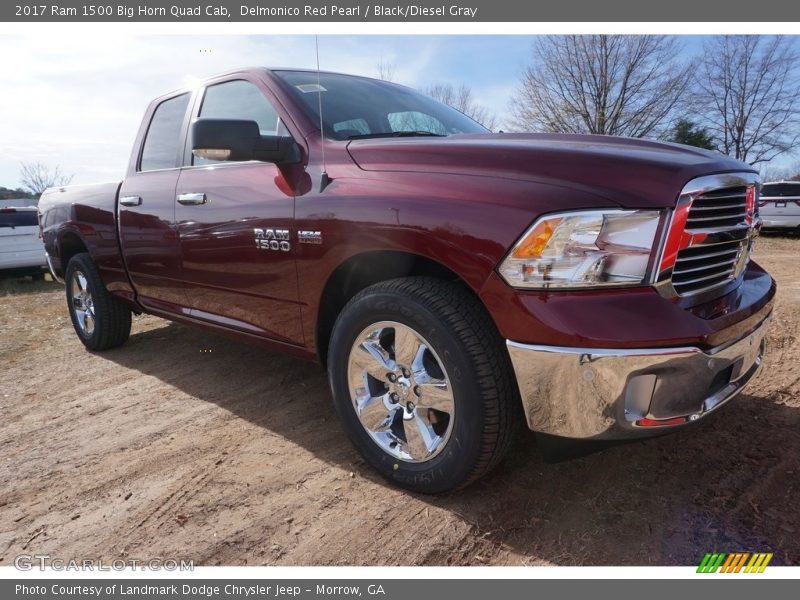 Delmonico Red Pearl / Black/Diesel Gray 2017 Ram 1500 Big Horn Quad Cab