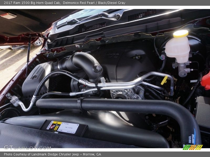 Delmonico Red Pearl / Black/Diesel Gray 2017 Ram 1500 Big Horn Quad Cab