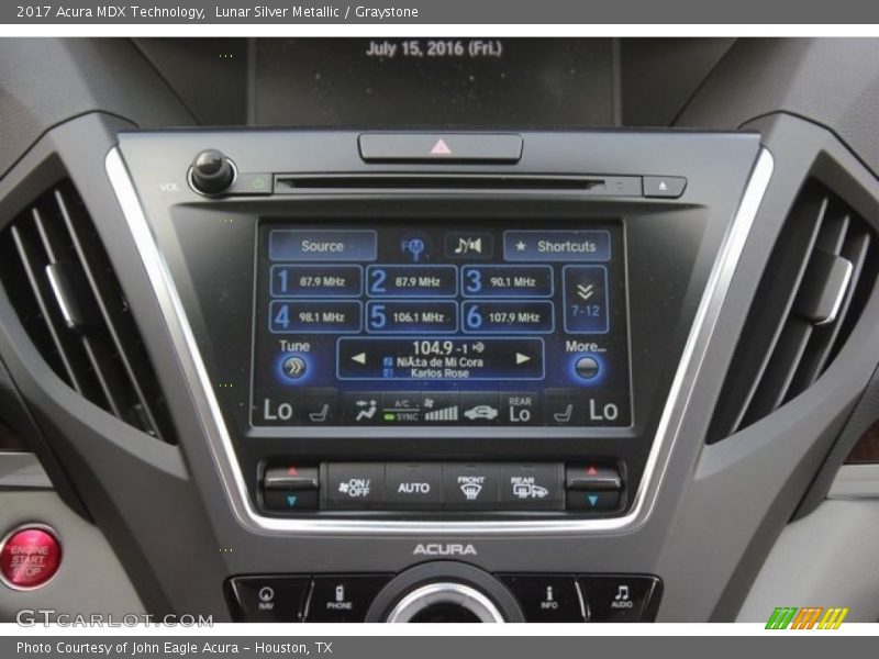 Lunar Silver Metallic / Graystone 2017 Acura MDX Technology