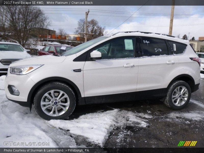 White Platinum / Charcoal Black 2017 Ford Escape SE 4WD