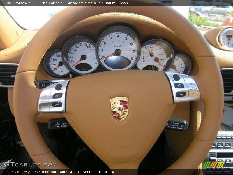 Macadamia Metallic / Natural Brown 2008 Porsche 911 Turbo Cabriolet
