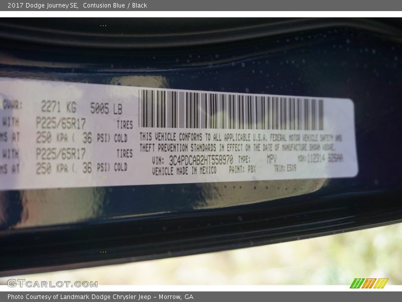 Contusion Blue / Black 2017 Dodge Journey SE