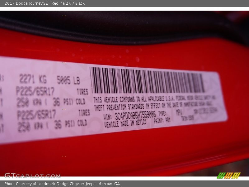 Redline 2K / Black 2017 Dodge Journey SE