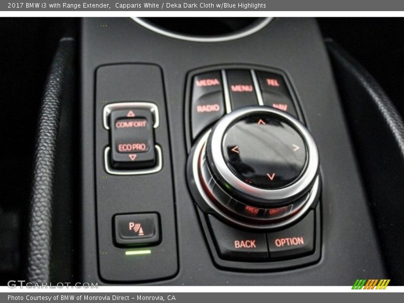 Capparis White / Deka Dark Cloth w/Blue Highlights 2017 BMW i3 with Range Extender