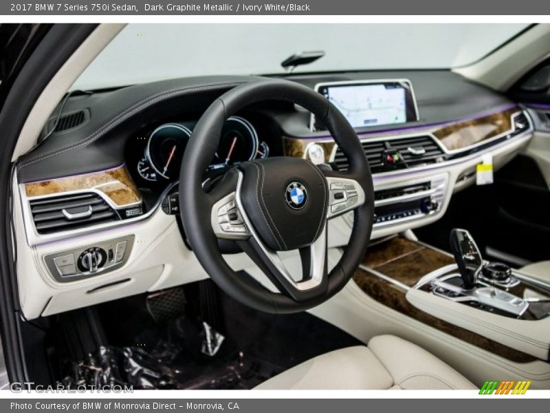 Dark Graphite Metallic / Ivory White/Black 2017 BMW 7 Series 750i Sedan
