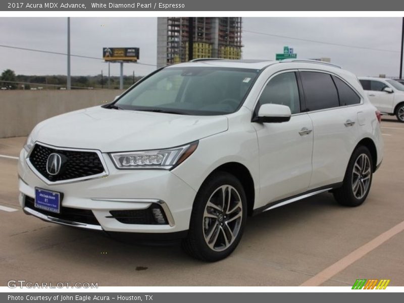 White Diamond Pearl / Espresso 2017 Acura MDX Advance