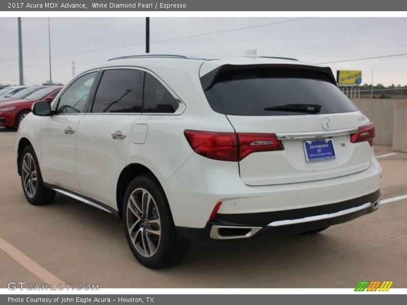 White Diamond Pearl / Espresso 2017 Acura MDX Advance