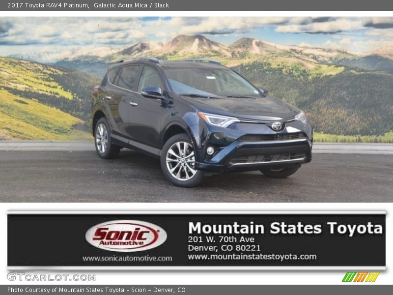 Galactic Aqua Mica / Black 2017 Toyota RAV4 Platinum