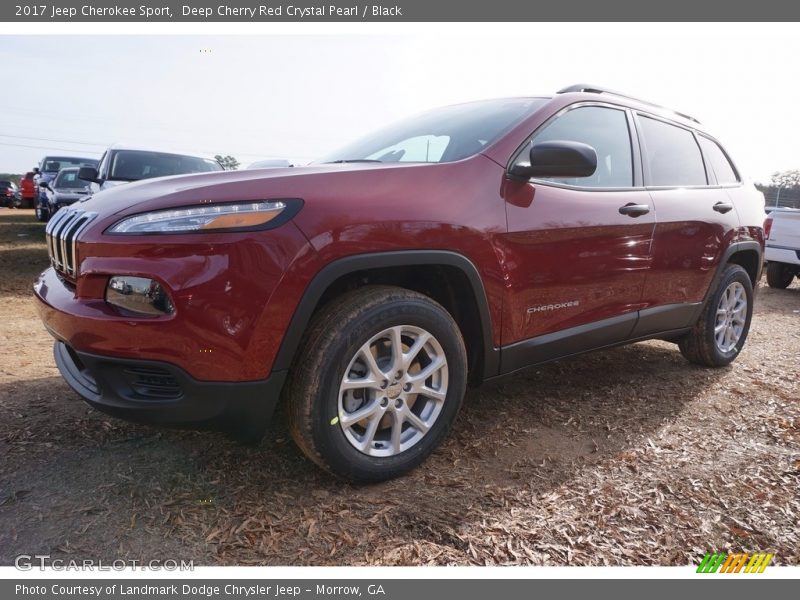 Deep Cherry Red Crystal Pearl / Black 2017 Jeep Cherokee Sport