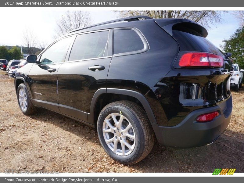 Diamond Black Crystal Pearl / Black 2017 Jeep Cherokee Sport