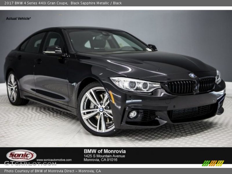 Black Sapphire Metallic / Black 2017 BMW 4 Series 440i Gran Coupe