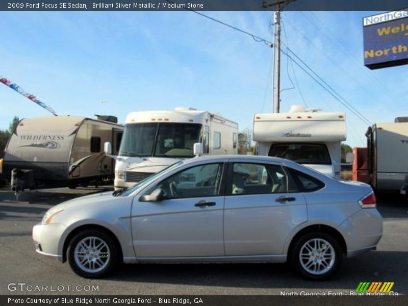 Brilliant Silver Metallic / Medium Stone 2009 Ford Focus SE Sedan
