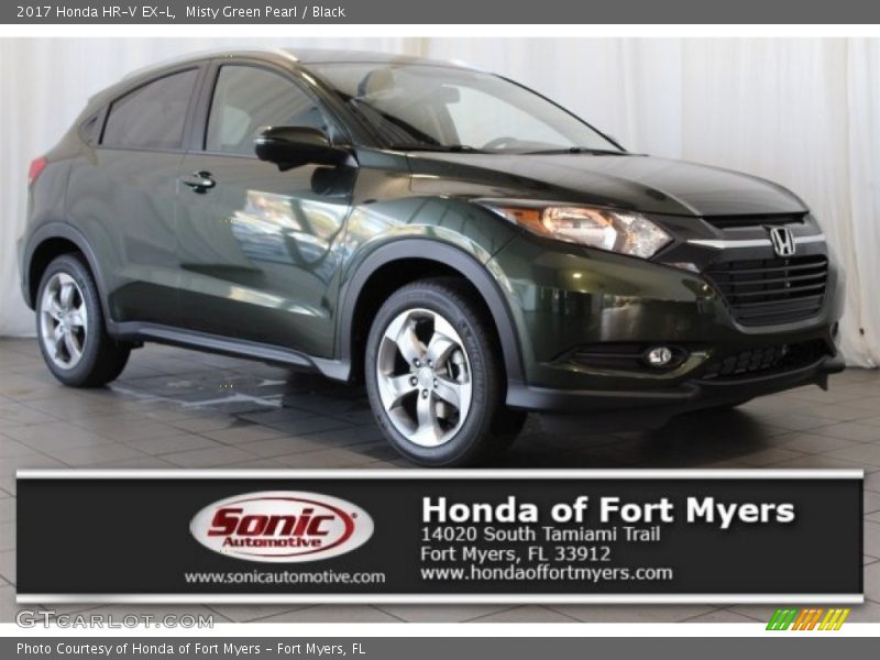 Misty Green Pearl / Black 2017 Honda HR-V EX-L